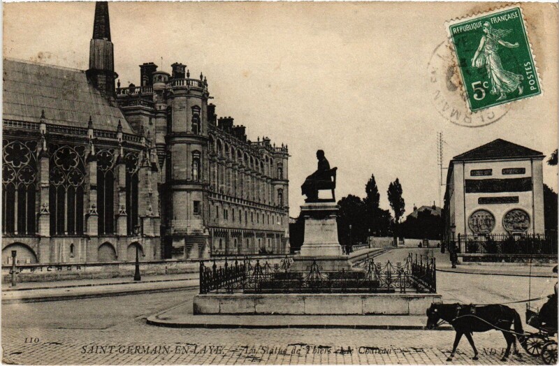 Carte postale ancienne St Germain en Laye Statue de Thiers