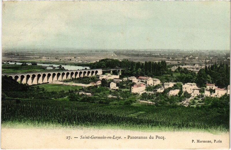 Carte postale ancienne St Germain en Laye panorama du Pecq