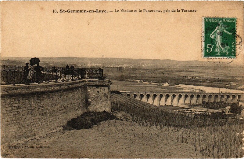 Carte postale ancienne St Germain en Laye Le Viaduc et le panorama