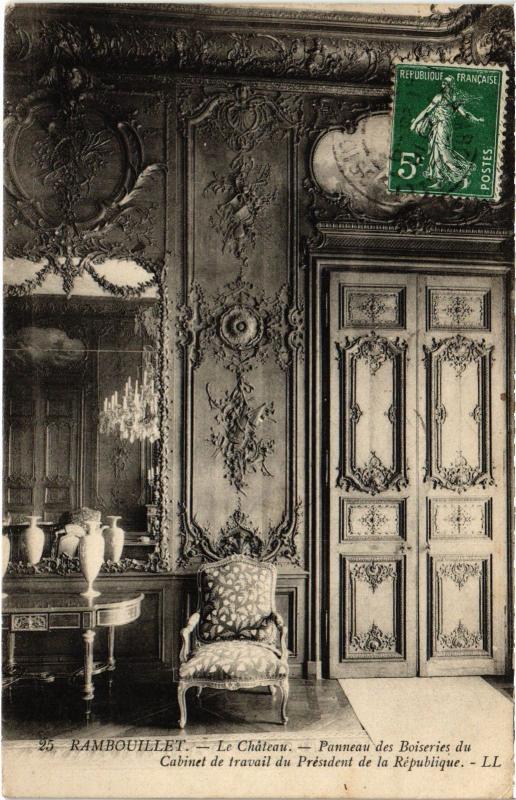 Carte postale ancienne Rambouillet Chateau Cabinet de travail du President à Rambouillet