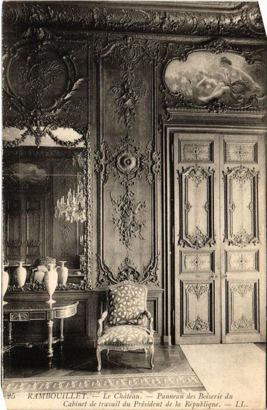 Carte postale ancienne Rambouillet Chateau Cabinet de travail du President à Rambouillet