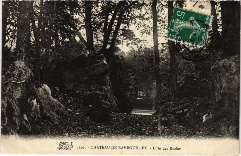 Carte postale ancienne Rambouillet Chateau Ile des Roches à Rambouillet