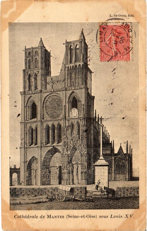 Carte postale ancienne Mantes La Cathedrale