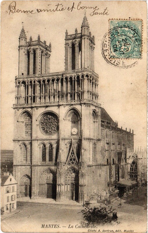 Carte postale ancienne Mantes La Cathedrale