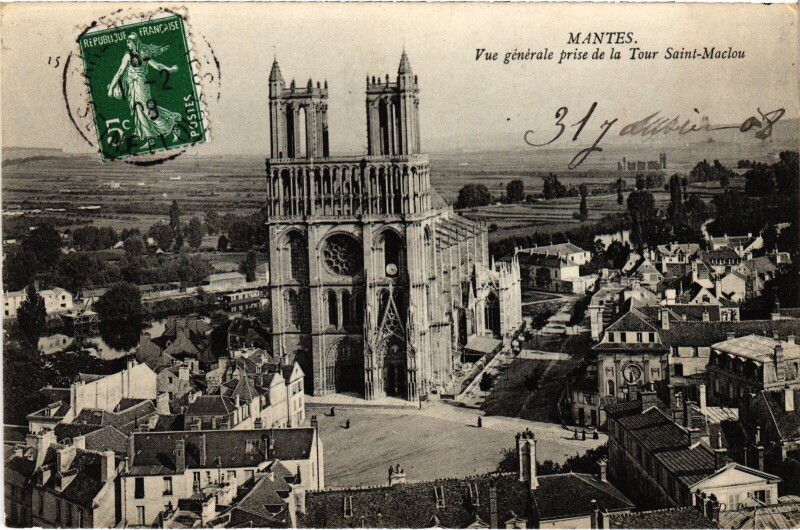 Carte postale ancienne Mantes vue generale