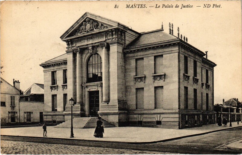 Carte postale ancienne Mantes Palais de Justice