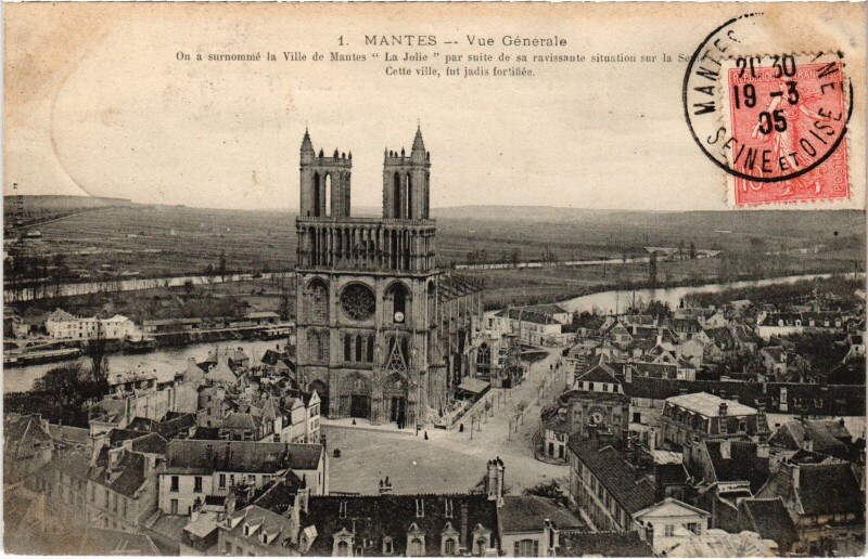 Carte postale ancienne Mantes vue generale