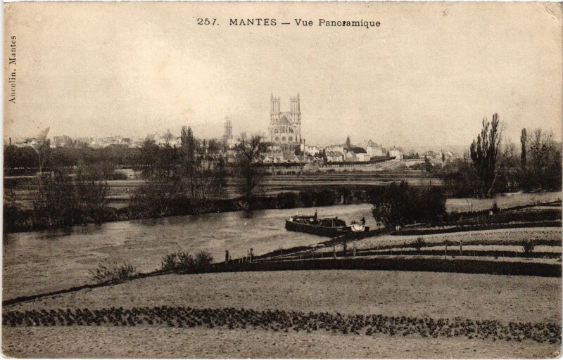 Carte postale ancienne Mantes vue panoramique
