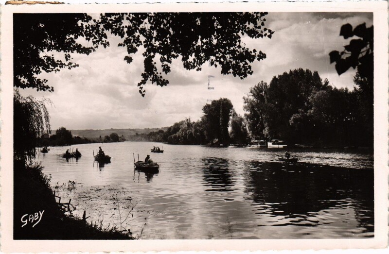Carte postale ancienne Mantes un bon coin de peche