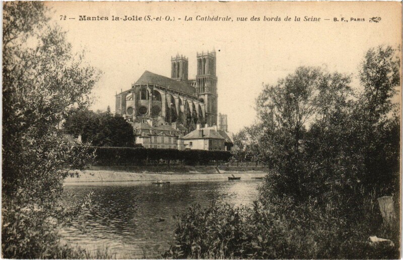 Carte postale ancienne Mantes La Cathedrale