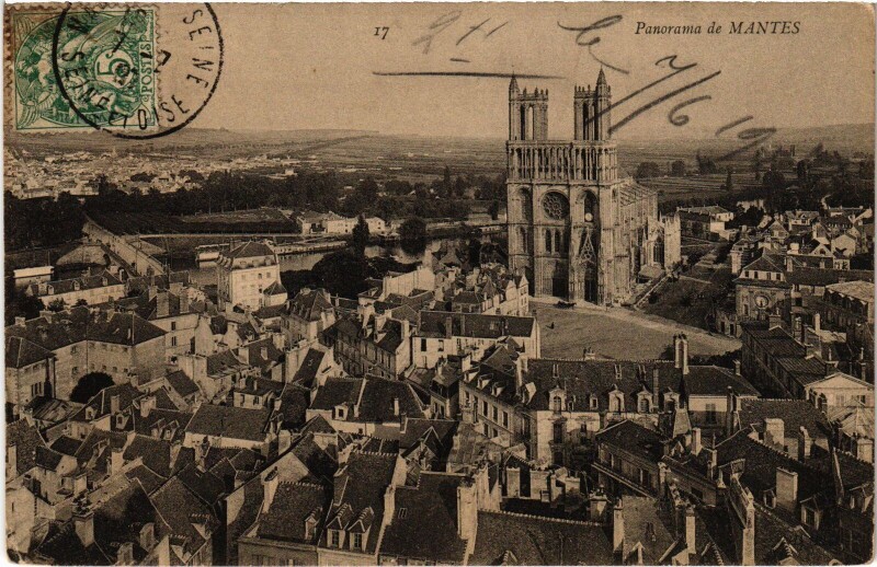 Carte postale ancienne Mantes panorama