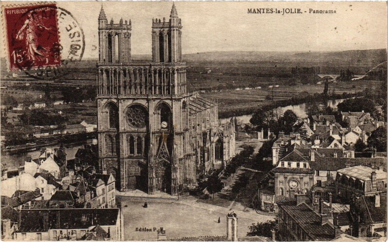 Carte postale ancienne Mantes panorama