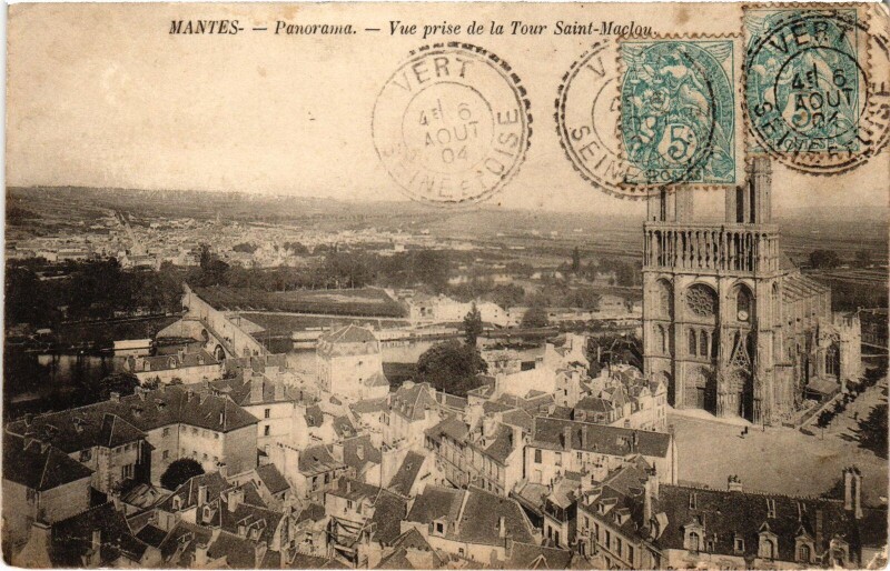 Carte postale ancienne Mantes panorama
