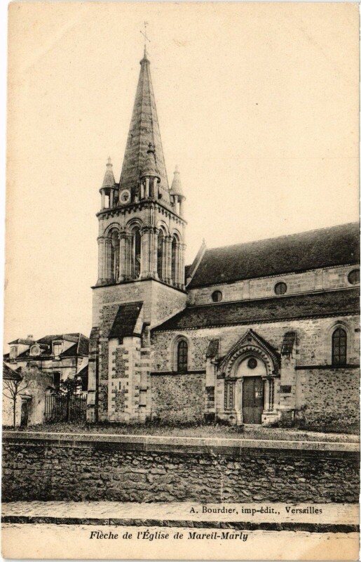 Carte postale ancienne Marly Fleche de l'Eglise