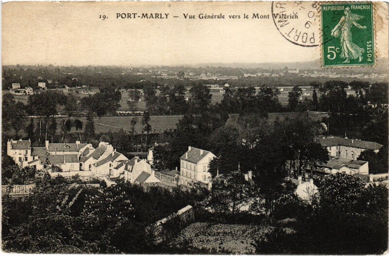 Carte postale ancienne Marly vue generale