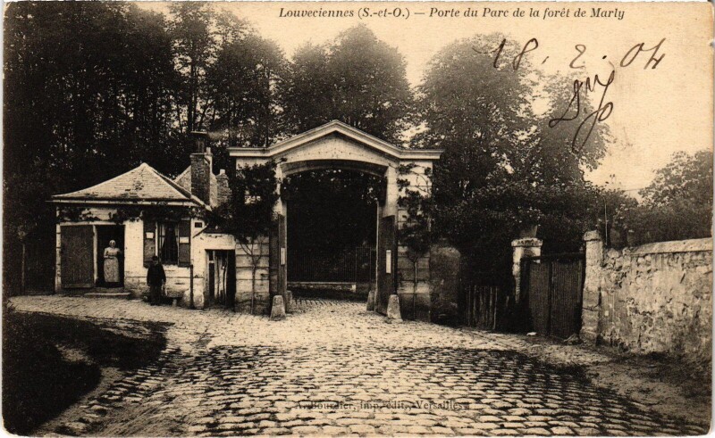 Carte postale ancienne Marly Porte du Parc