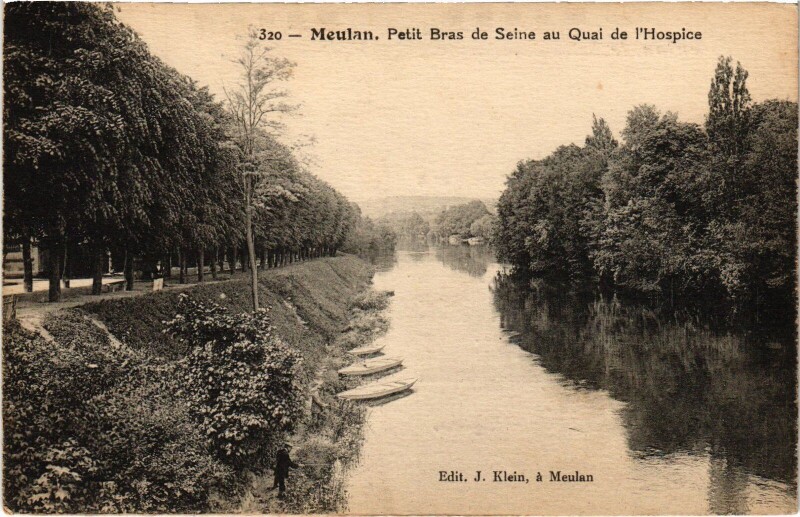 Carte postale ancienne Meulan Petit Bras de Seine