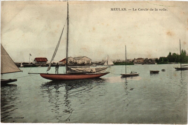 Carte postale ancienne Meulan Le Cercle de la voile
