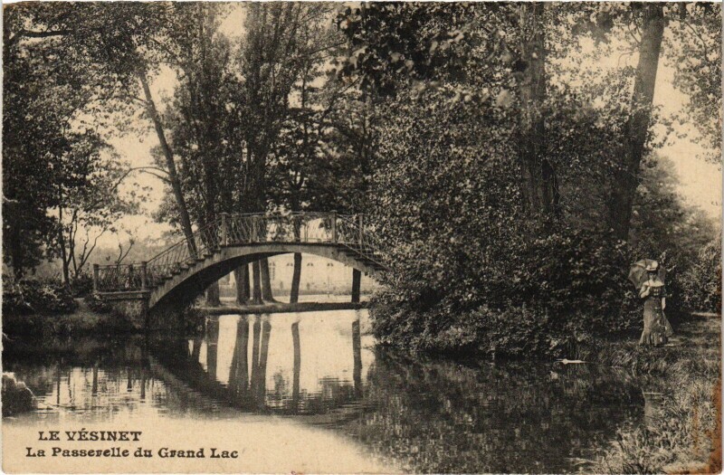 Carte postale ancienne Le Vesinet Passerelle du Grand Lac