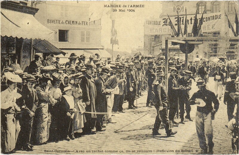 Carte postale ancienne St Germain en Laye Marche de l'Armee
