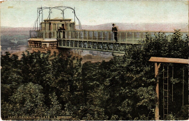Carte postale ancienne St Germain en Laye Ascenceur