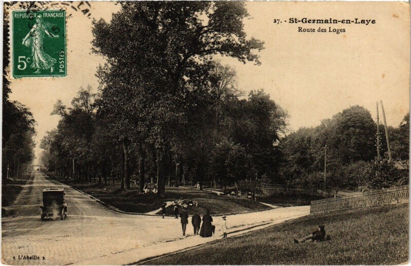 Carte postale ancienne St Germain en Laye Route des Loges