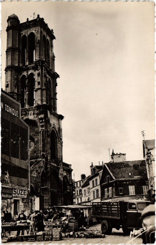 Carte postale ancienne Mantes Tour Saint-Maclou
