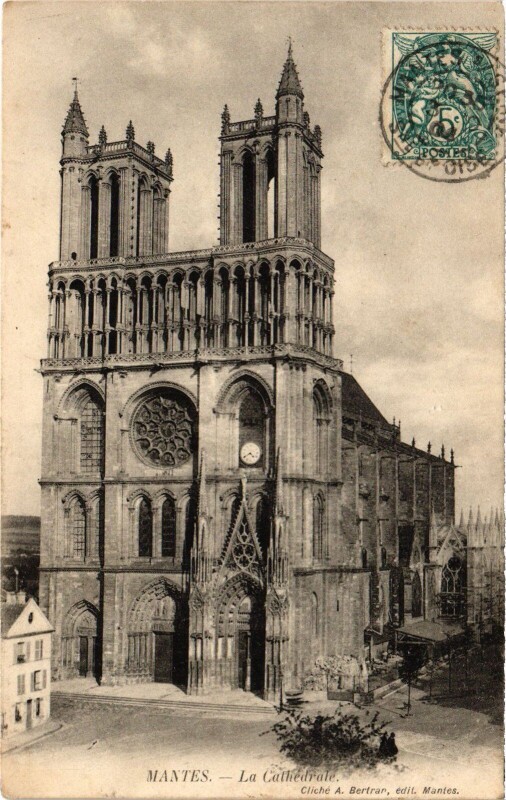 Carte postale ancienne Mantes La Cathedrale