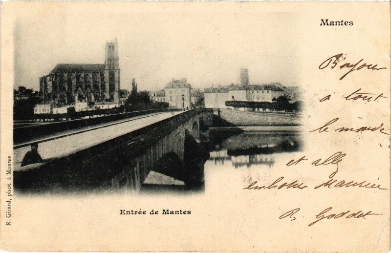 Carte postale ancienne Mantes Entree de Mantes
