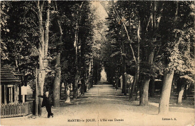 Carte postale ancienne Mantes Ile aux Dames