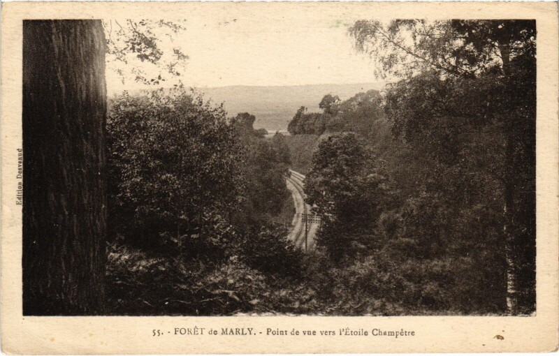 Carte postale ancienne Marly Point de vue vers l'Etoile Champetre