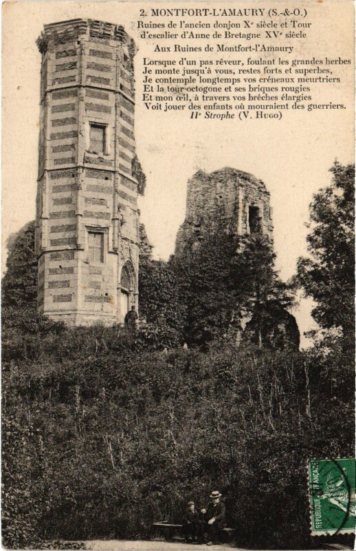 Carte postale ancienne Montfort l'Amaury Ruines de l'Ancien Donjon à Montfort-l'Amaury