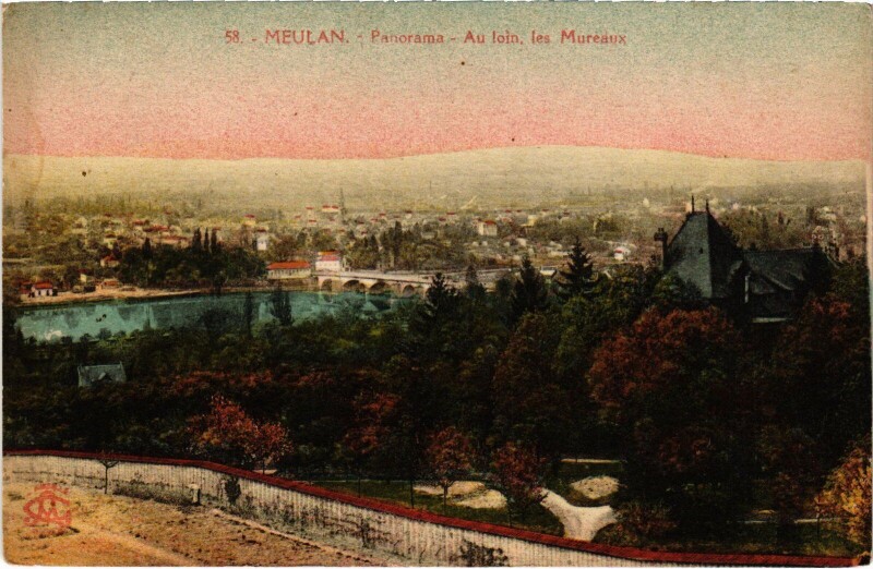 Carte postale ancienne Meulan panorama