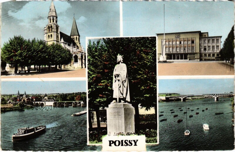 Carte postale ancienne Poissy souvenir à Poissy