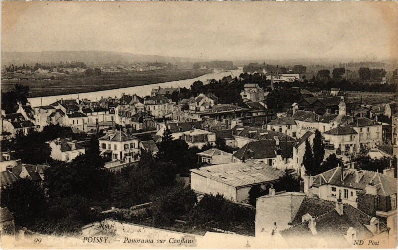 Carte postale ancienne Poissy panorama à Poissy