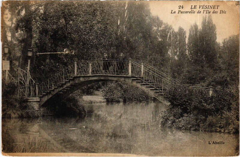 Carte postale ancienne Le Vesinet Passerelle de l'Ile des Ibis
