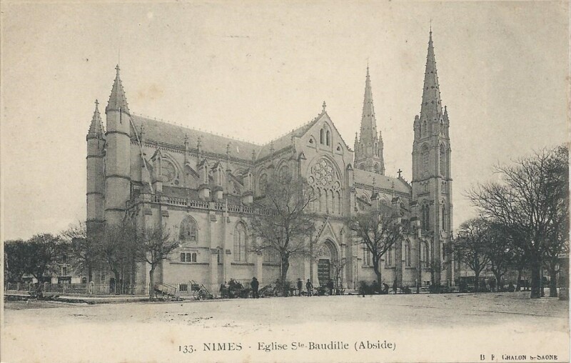 Carte postale ancienne Eglise Sainte-Baudille (Abside) à Nîmes