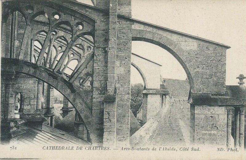 Carte postale ancienne Arcs-Boutants de l'Abside, Côté Sud à Chartres