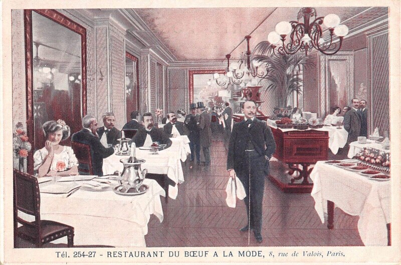 Carte postale ancienne / Paris 1er - Restaurant Du Boeuf A La Mode - Rue De Valois A Paris à Paris 1er