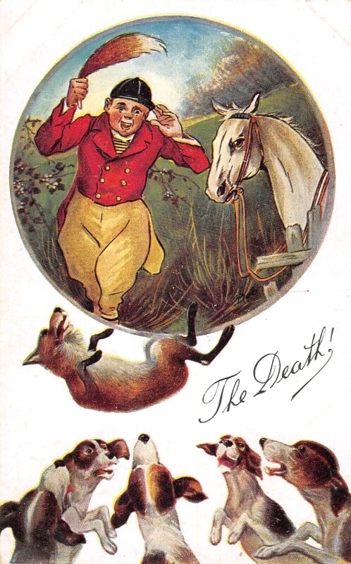 Carte postale ancienne Chasse - Chasses A Courre - La Mort Du Renard - The Death
