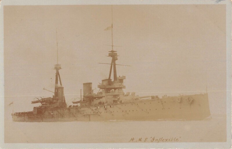 Carte postale ancienne / Marine De Guerre - Carte Photo - Cuirasse H.m.s.inflexible /cliché Pouteau