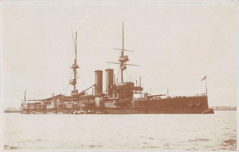 Carte postale ancienne / Marine De Guerre - Carte Photo - Cuirasse H.m.s.dominion /cliché E.pouteau