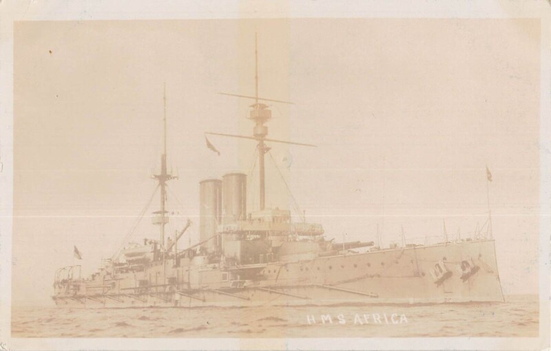 Carte postale ancienne / Marine De Guerre - Carte Photo - Cuirasse H.m.s.africa - cliché E.pouteau