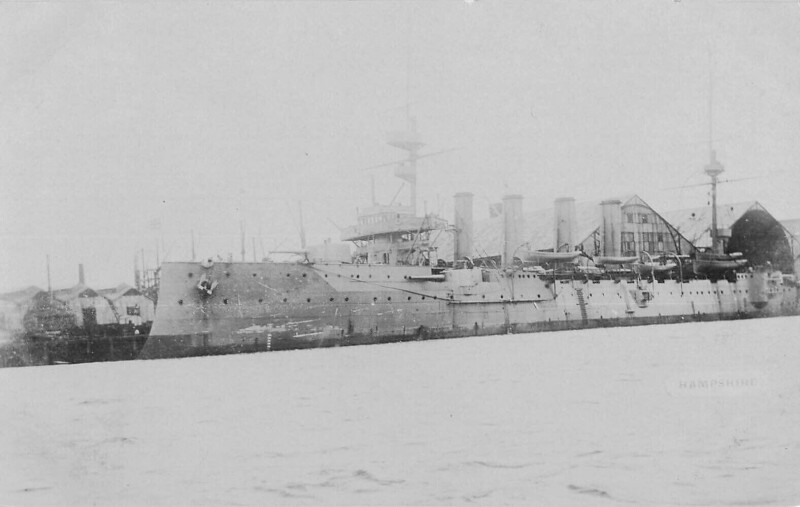 Carte postale ancienne / Marine De Guerre - Carte Photo - Cuirasse Hampshire - cliché E.pouteau