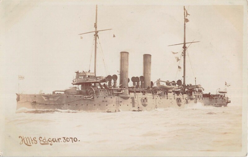 Carte postale ancienne / Marine De Guerre - Carte Photo - Cuirasse - H.m.s.edgar - Pouteau