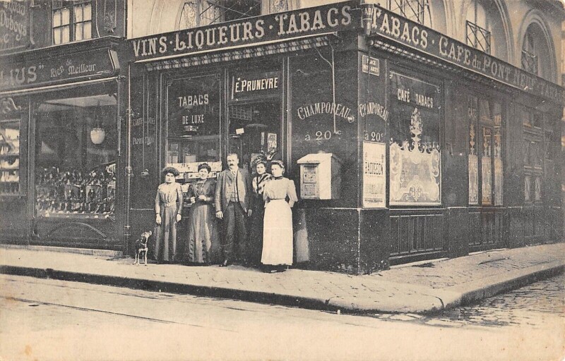 Carte postale ancienne / Rouen - Pont Neuf Cafe - Tabacs De Luxe - E.pruneyre à Rouen