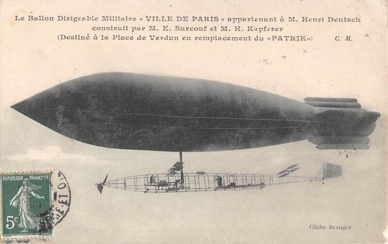 Carte postale ancienne / Aviation - Ballon Dirigeable - Aerostation - Le Dirigeable Ville De Paris