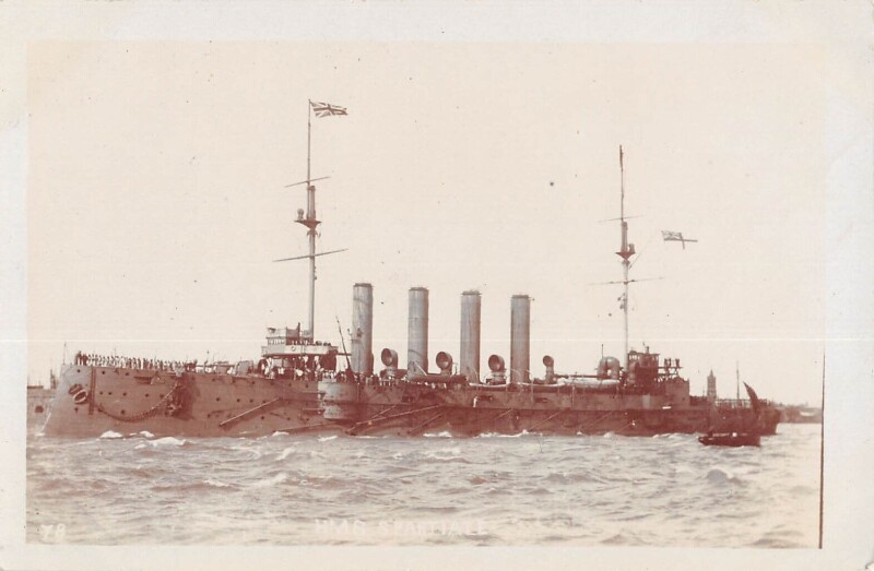 Carte postale ancienne / Marine De Guerre - Carte Photo - Cuirasse H.M.S.SPARTIATE/cliché E.pouteau