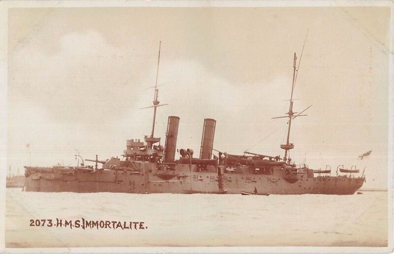 Carte postale ancienne / Marine De Guerre - Carte Photo - Cuirasse - H.m.s.immortalite - Pouteau
