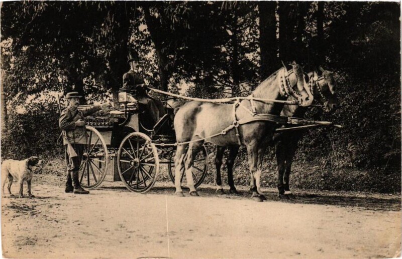 Carte postale ancienne Redonachateau - Hommes chevals à Redon
